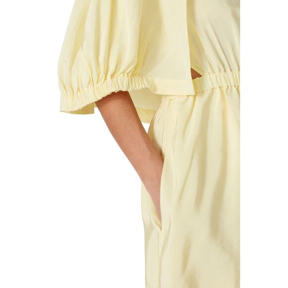 Tibi Gemma Linen Blend Yellow Cape Mini Dress Size 4 - Picture 4 of 16
